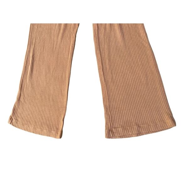 Reformation Kazu Jumpsuit Small Brown Tan Wide Leg Ribbed Knit One Piece Neutral - Picture 11 of 16